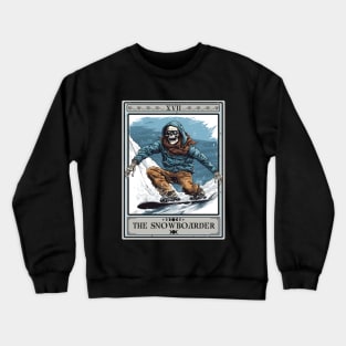 Snowboarder Tarot Card, Snowboarding Skeleton Crewneck Sweatshirt